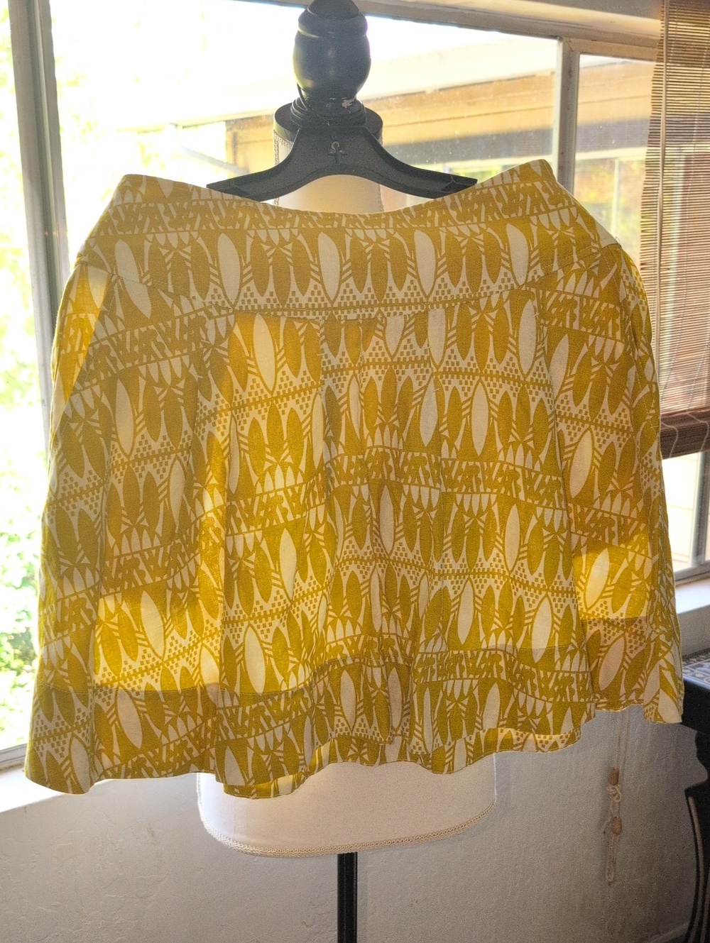 H&M Yellow & White Printed Circle Skirt